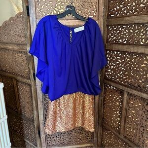 Blue impeccable pig dress with glitter skirt size large